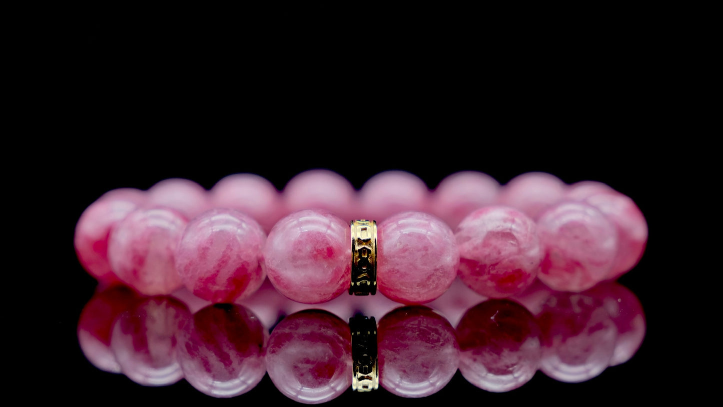 Cherry Blossom Rhodonite Energy Bracelet