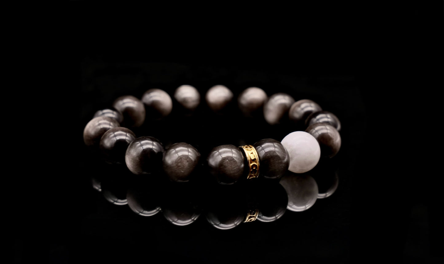 Silver Obsidian Energy Bracelet V3