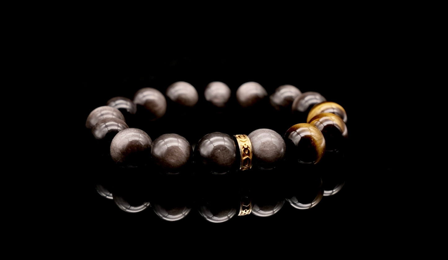Silver Obsidian Energy Bracelet V9