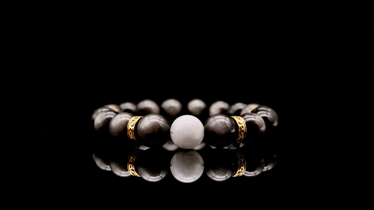 Silver Obsidian Energy Bracelet V2