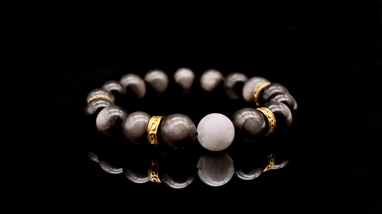 Silver Obsidian Energy Bracelet V2