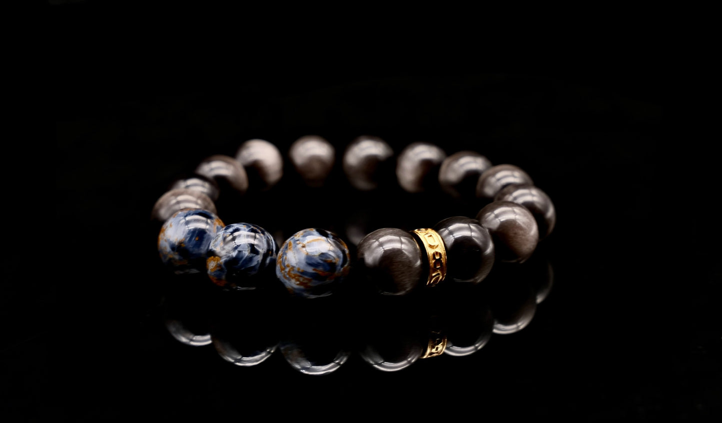 Silver Obsidian Energy Bracelet V4