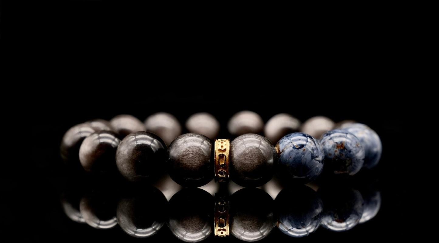 Silver Obsidian Energy Bracelet V4