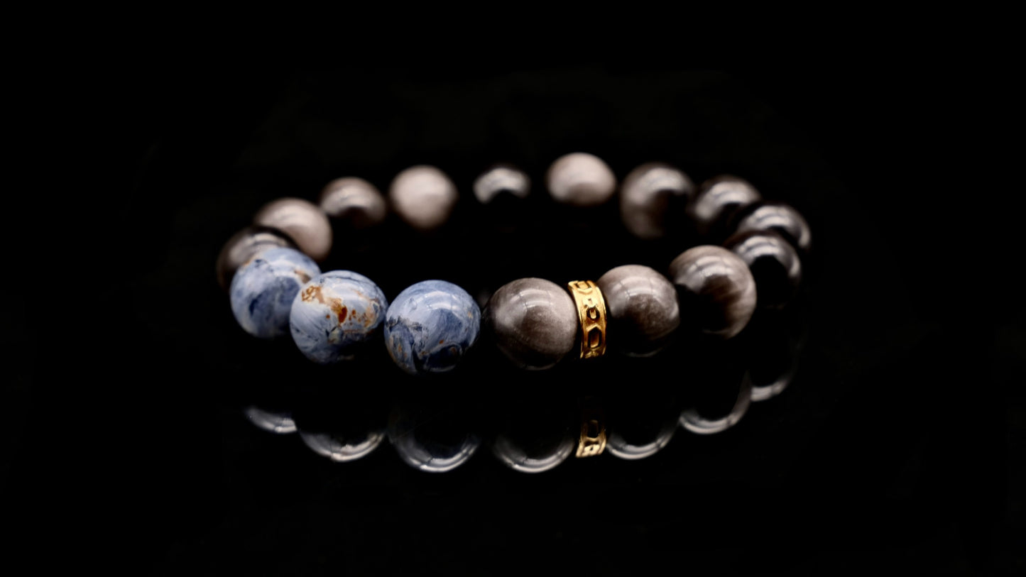 Silver Obsidian Energy Bracelet V4