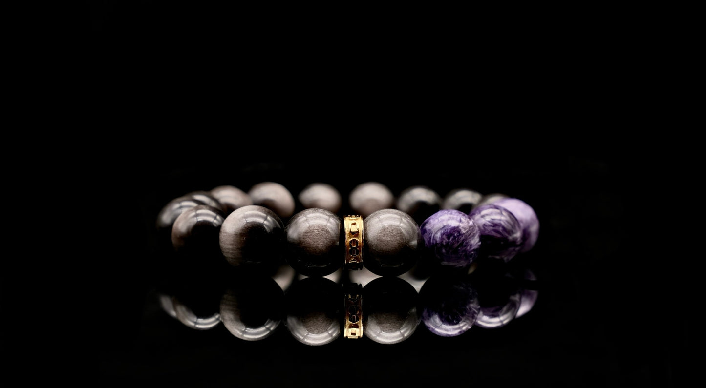 Silver Obsidian Energy Bracelet V5