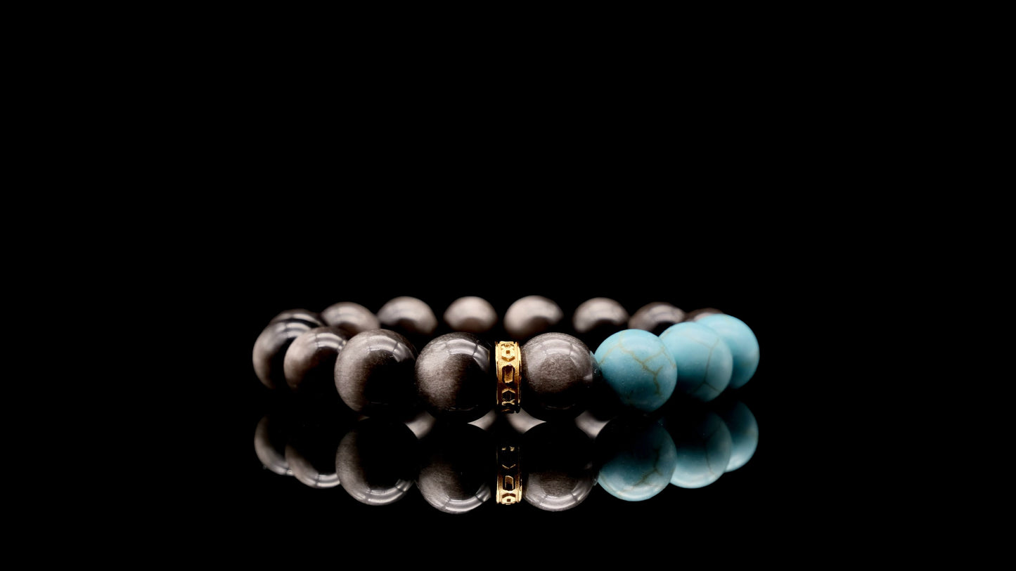 Silver Obsidian Energy Bracelet V6