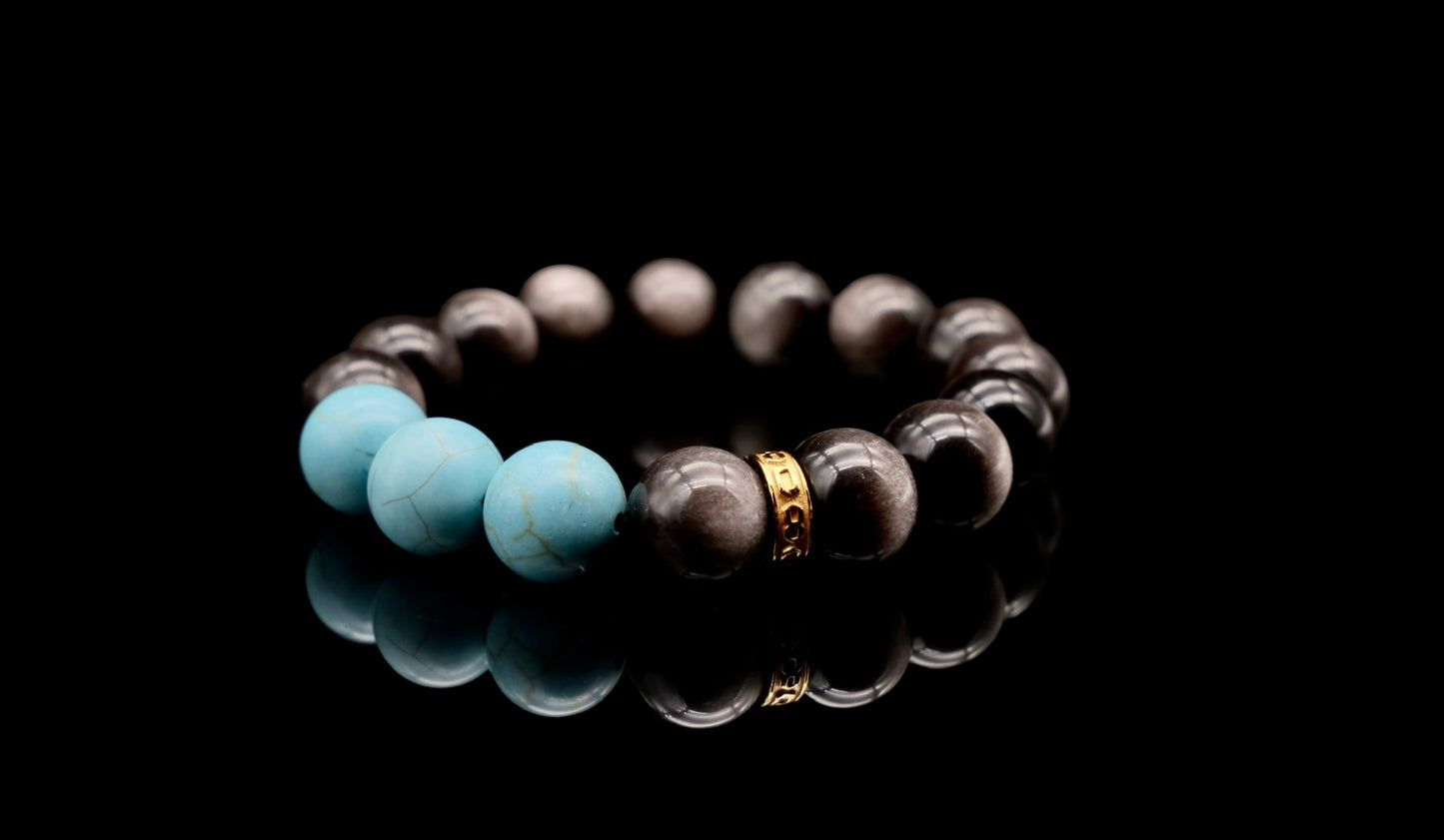 Silver Obsidian Energy Bracelet V6