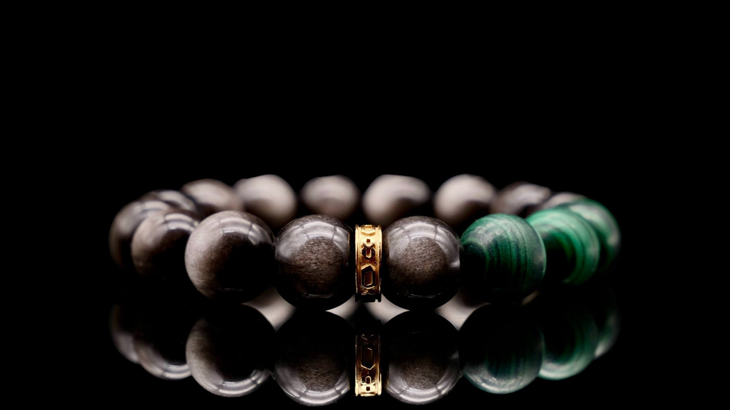 Silver Obsidian Energy Bracelet V7