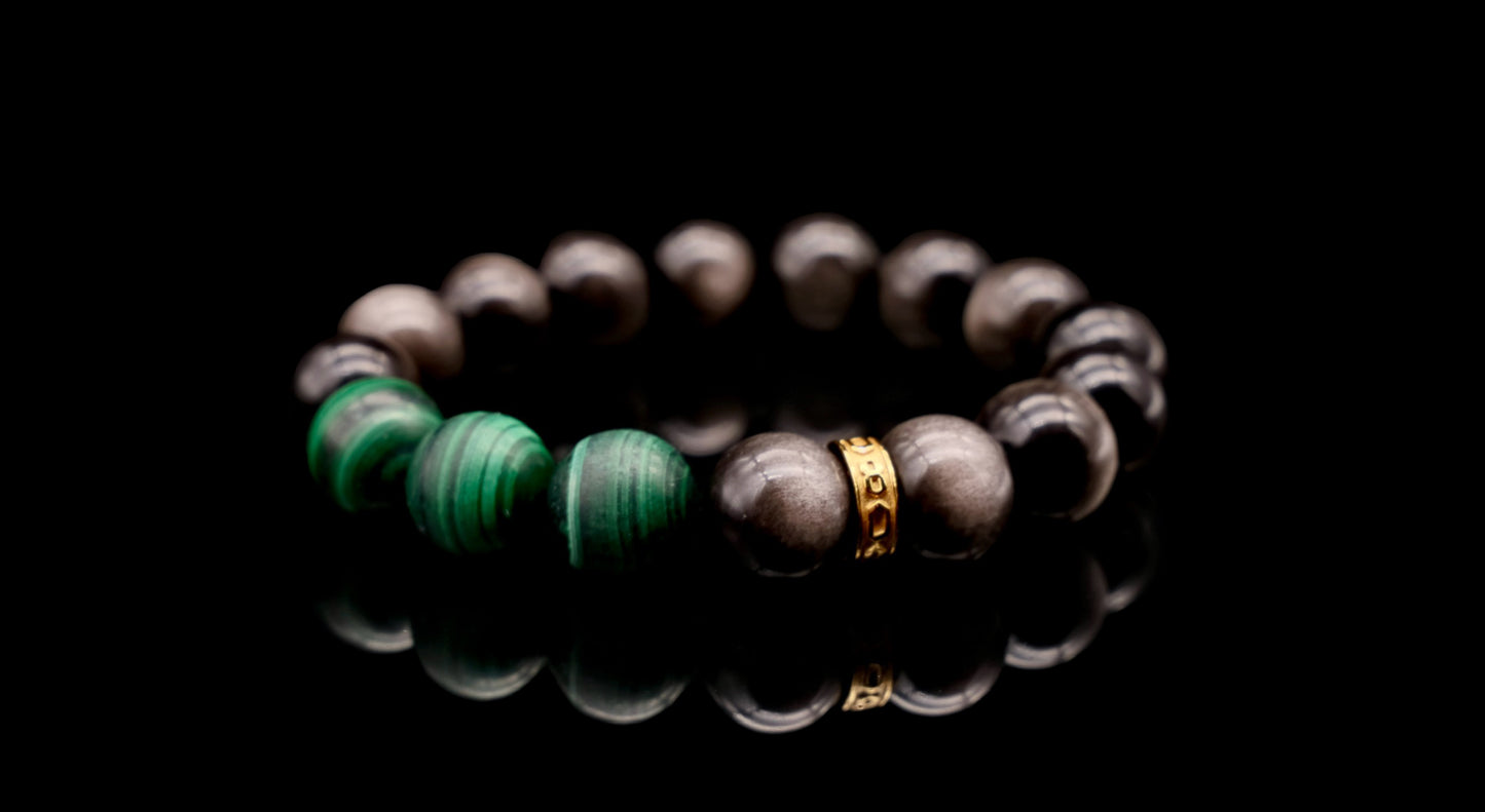 Silver Obsidian Energy Bracelet V7