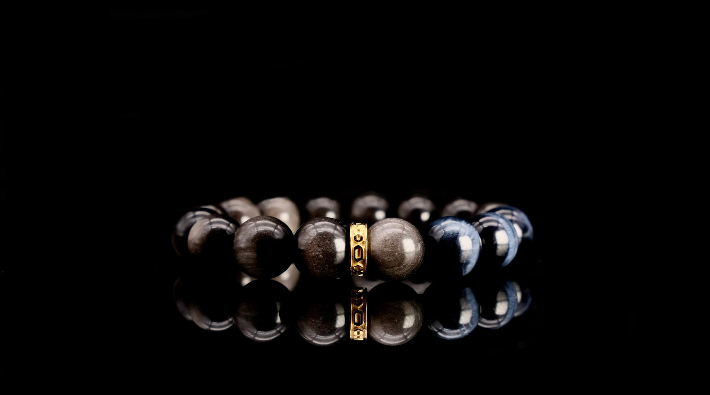 Silver Obsidian Energy Bracelet V8