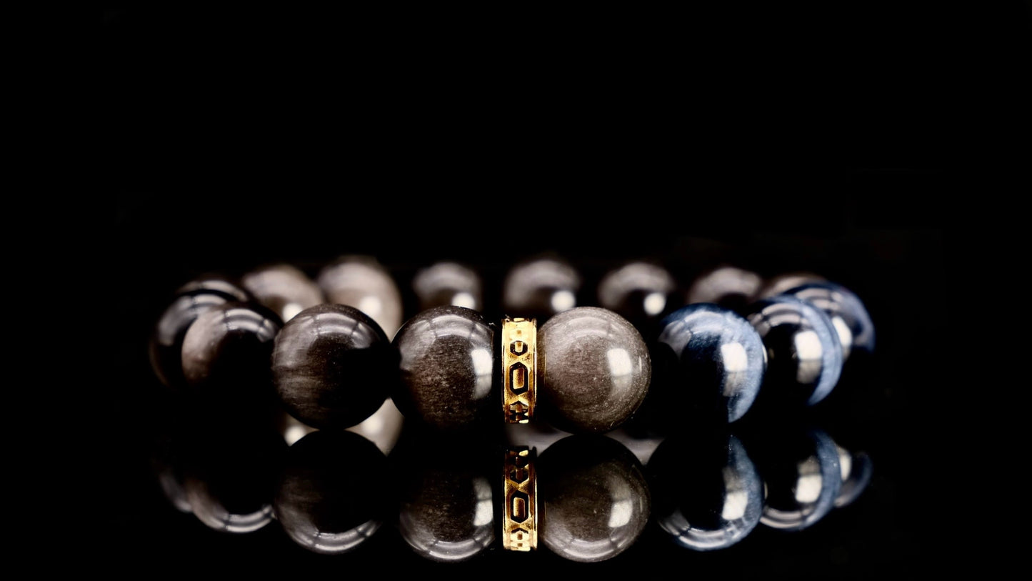Silver Obsidian Energy Bracelet V8