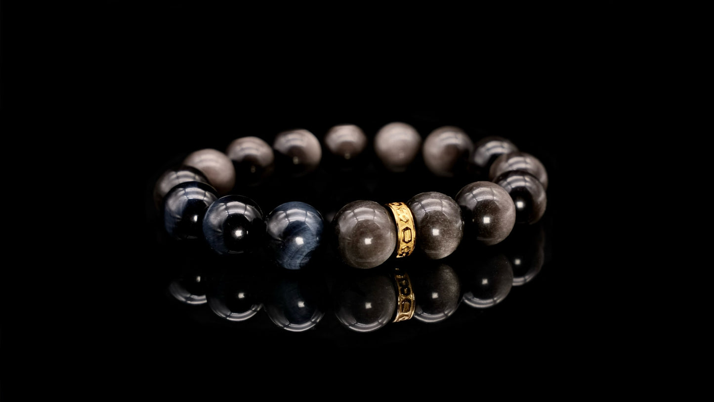 Silver Obsidian Energy Bracelet V8