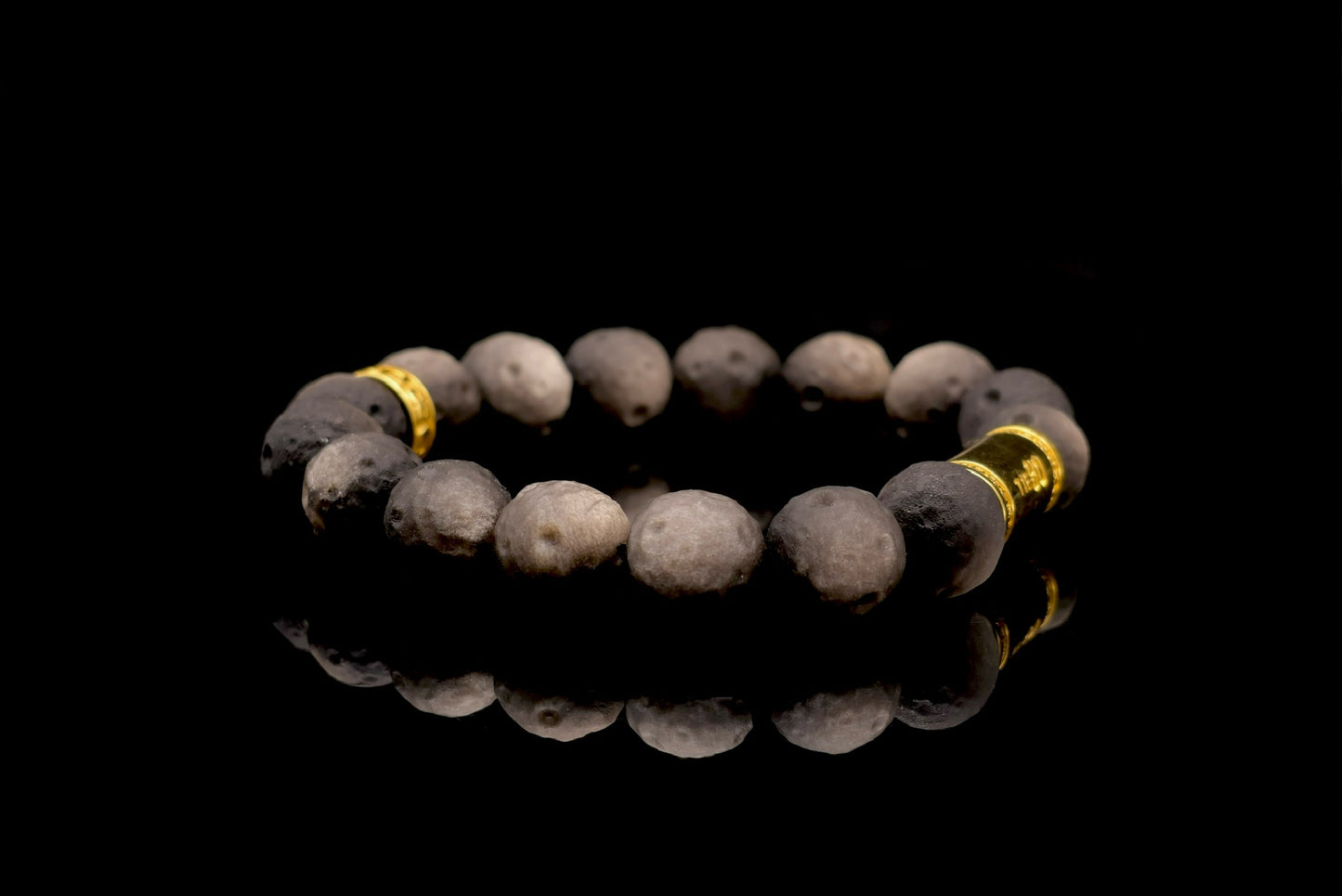 Moon Sculptured Silver Obsidian Energy Bracelet