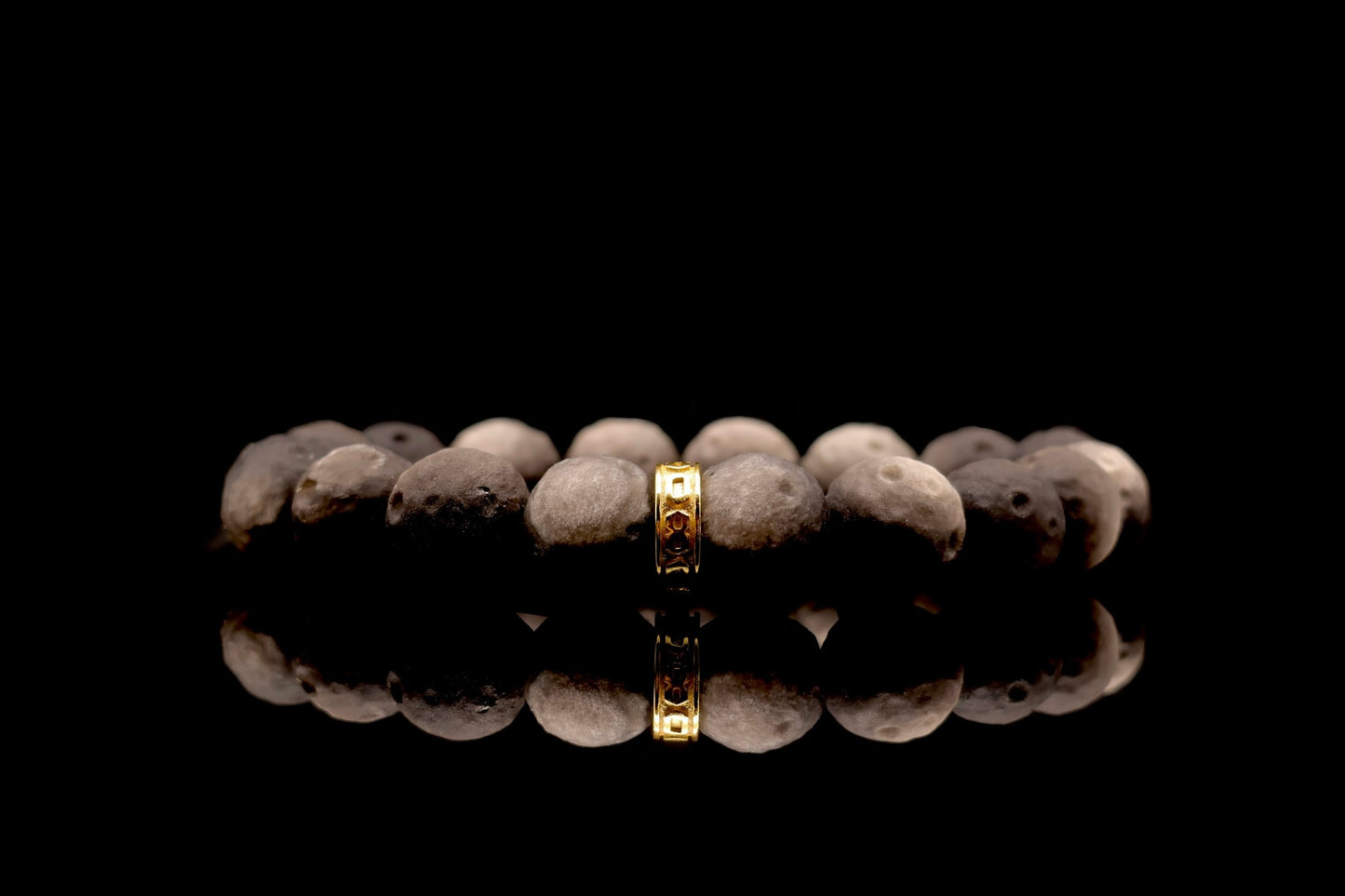 Moon Sculptured Silver Obsidian Energy Bracelet