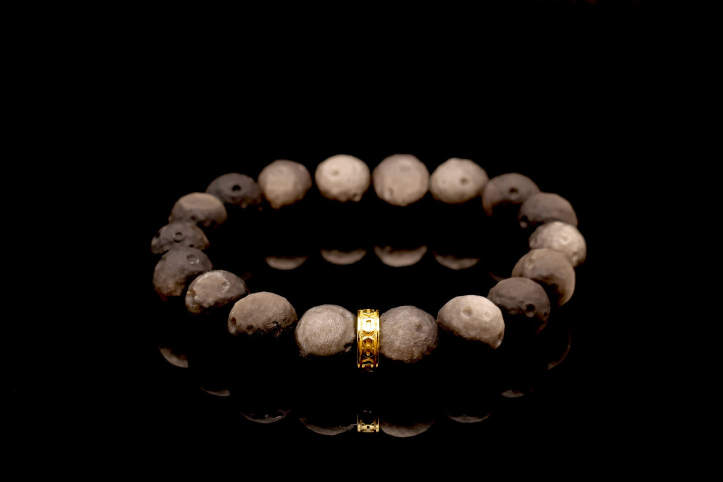 Moon Sculptured Silver Obsidian Energy Bracelet