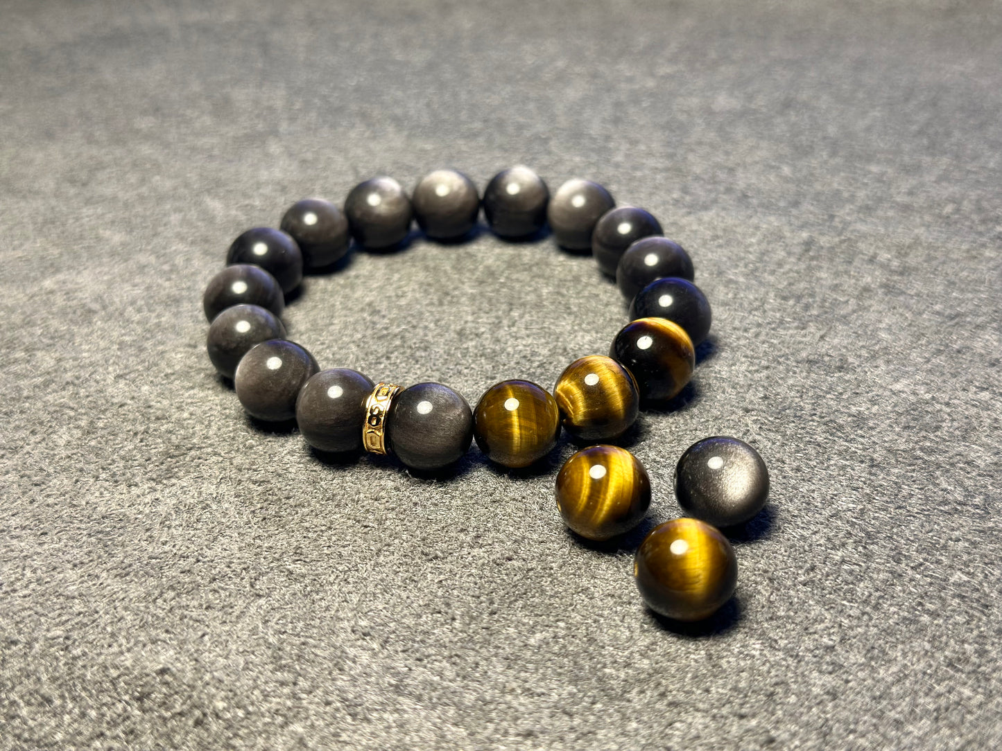 Silver Obsidian Energy Bracelet V9