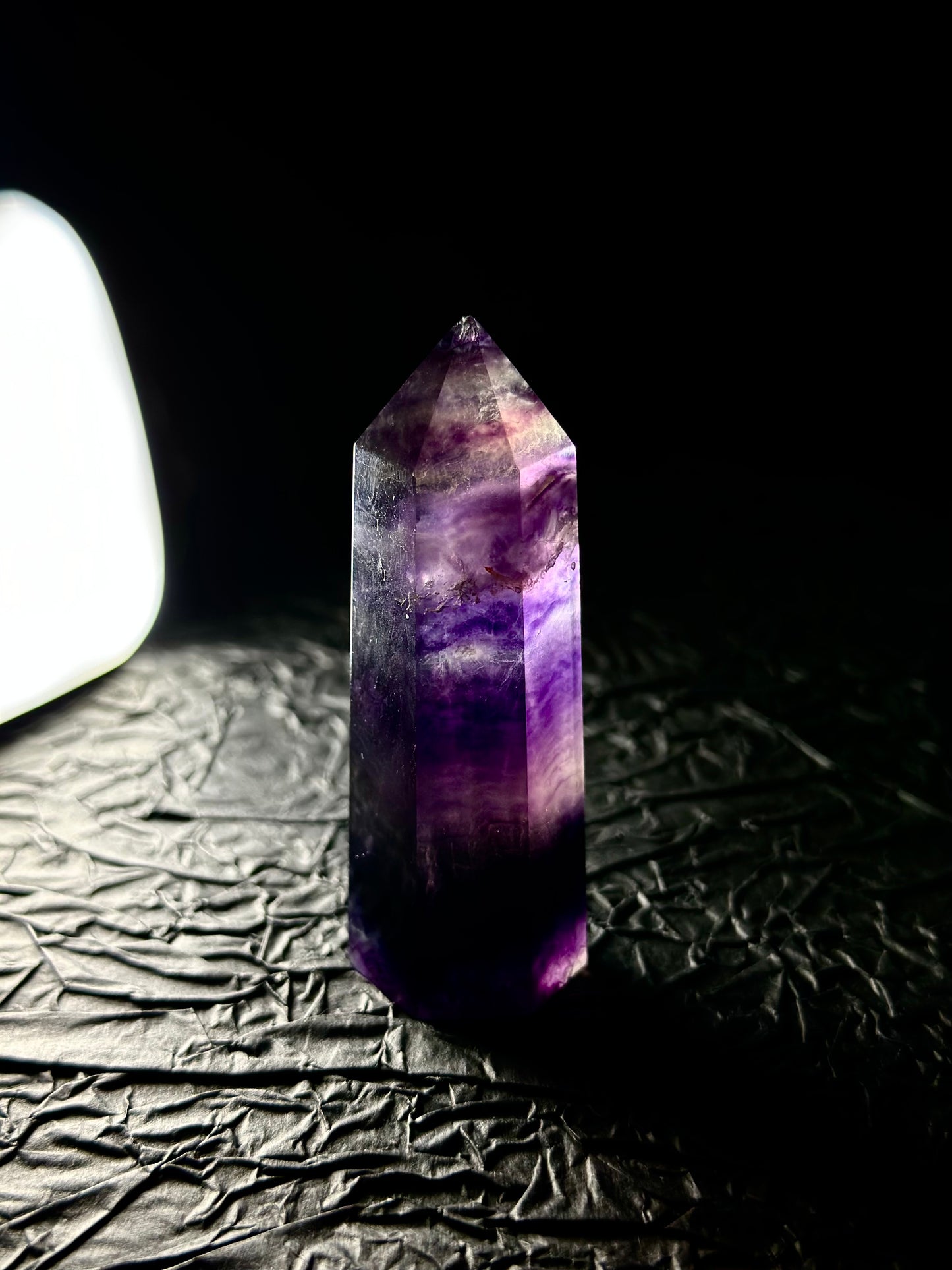 Purple Fluorite Energy Tower