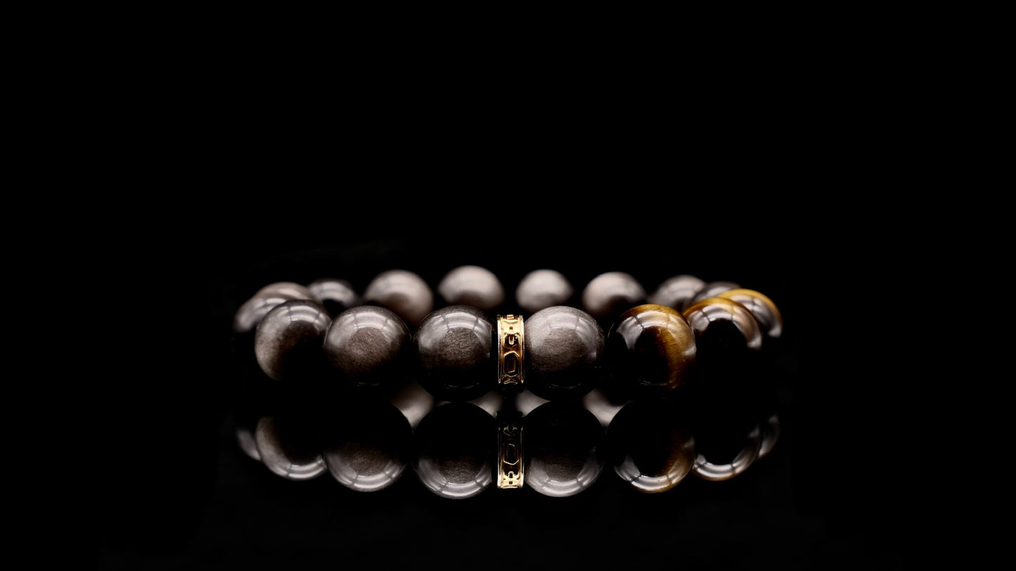 Silver Obsidian Energy Bracelet V9
