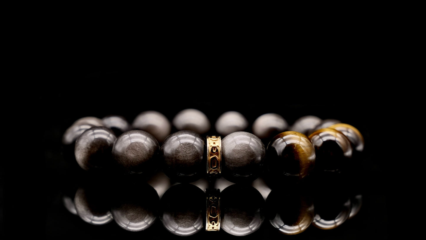 Silver Obsidian Energy Bracelet V9