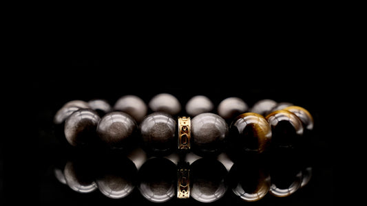 Silver Obsidian Energy Bracelet V9