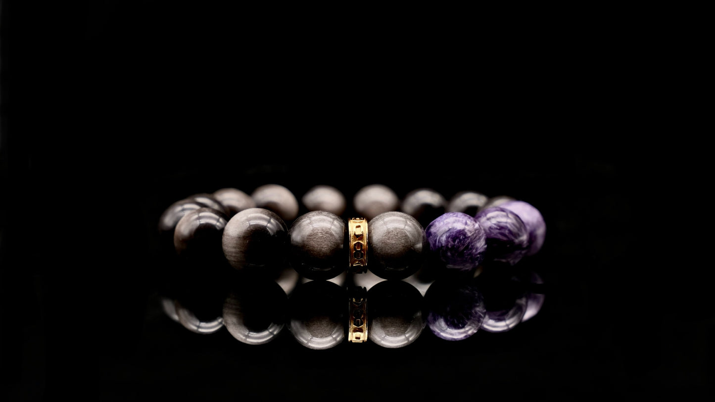 Silver Obsidian Energy Bracelet V6