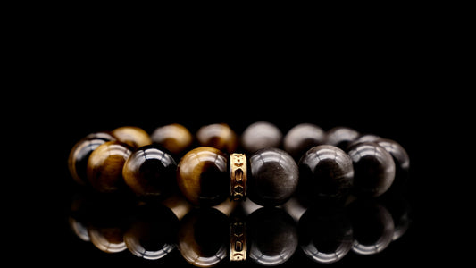 Silver Obsidian Tiger Eye Energy Bracelet