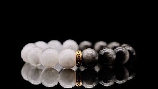 Silver Obsidian White Phantom Energy Bracelet