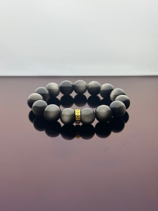 Silver Obsidian Energy Bracelet V2