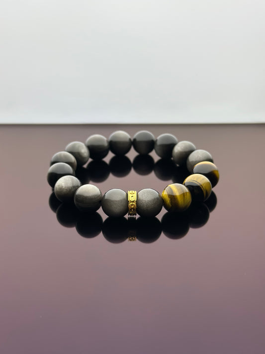 Silver Obsidian Energy Bracelet V10