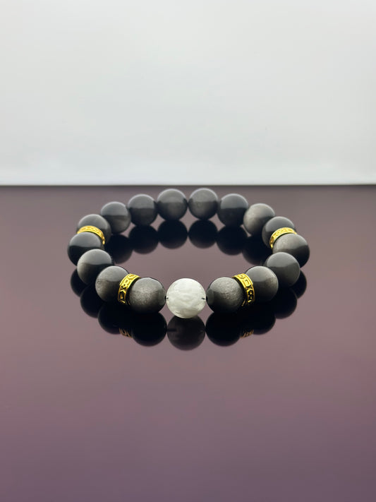 Silver Obsidian Energy Bracelet V3