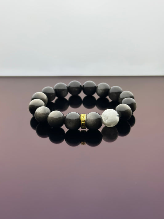 Silver Obsidian Energy Bracelet V4