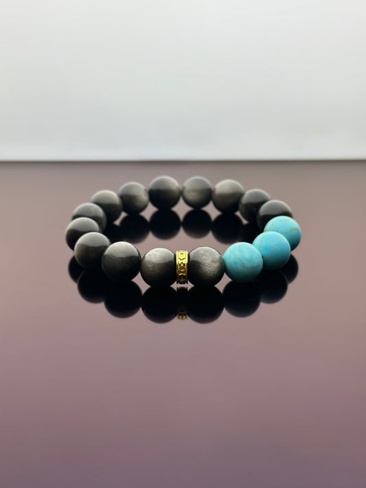 Silver Obsidian Energy Bracelet V7