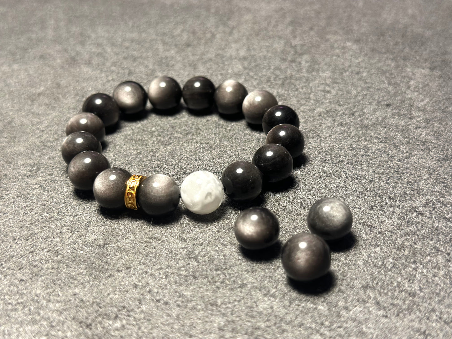 Silver Obsidian Energy Bracelet V4