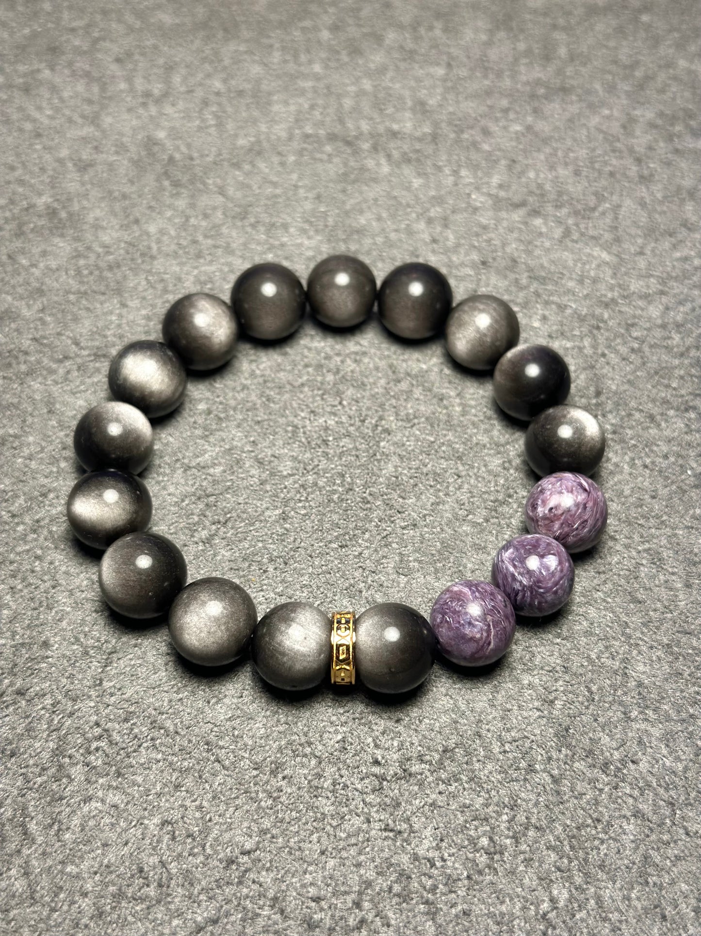 Silver Obsidian Energy Bracelet V6