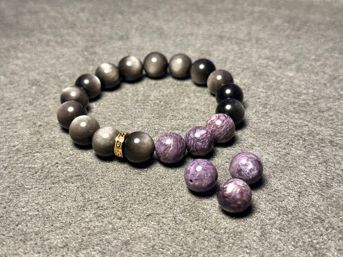 Silver Obsidian Energy Bracelet V6