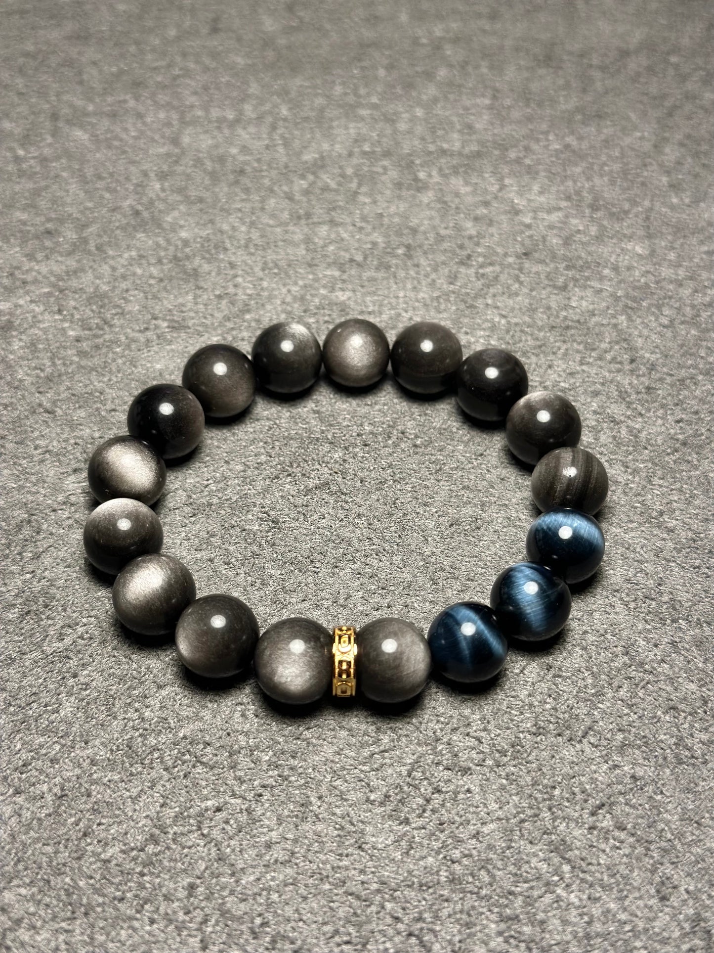 Silver Obsidian Energy Bracelet V9