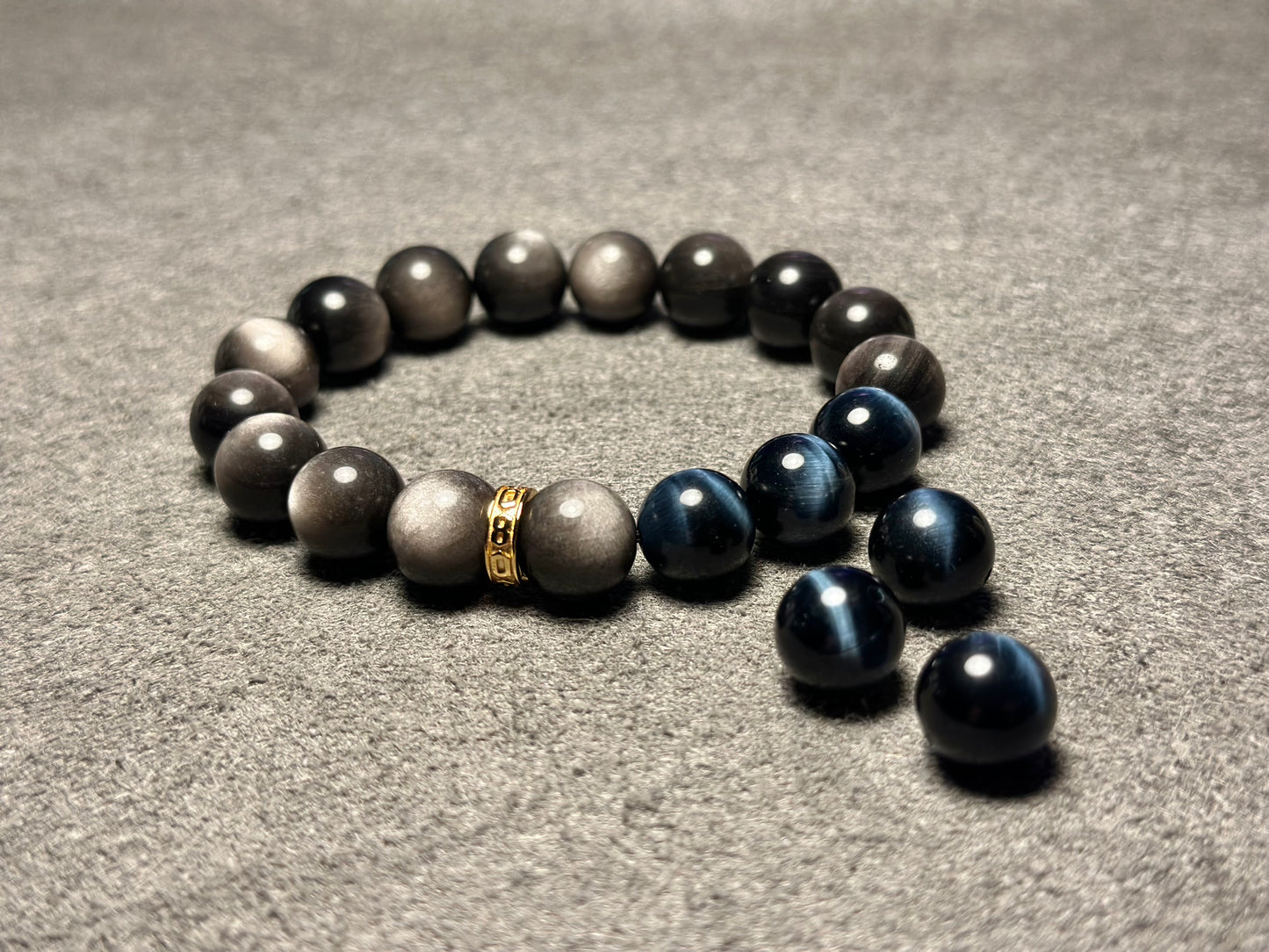 Silver Obsidian Energy Bracelet V9