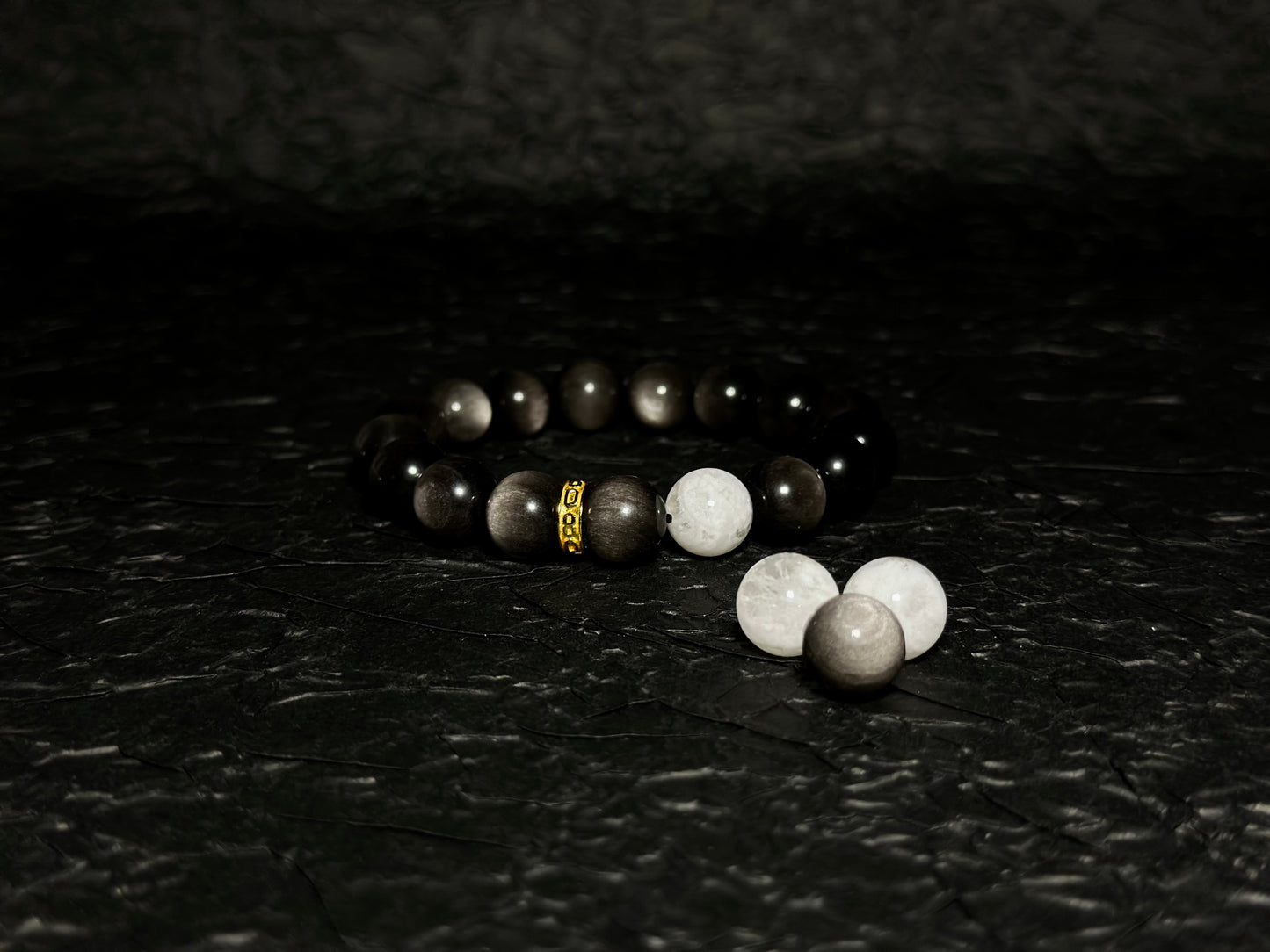 Silver Obsidian Energy Bracelet V4