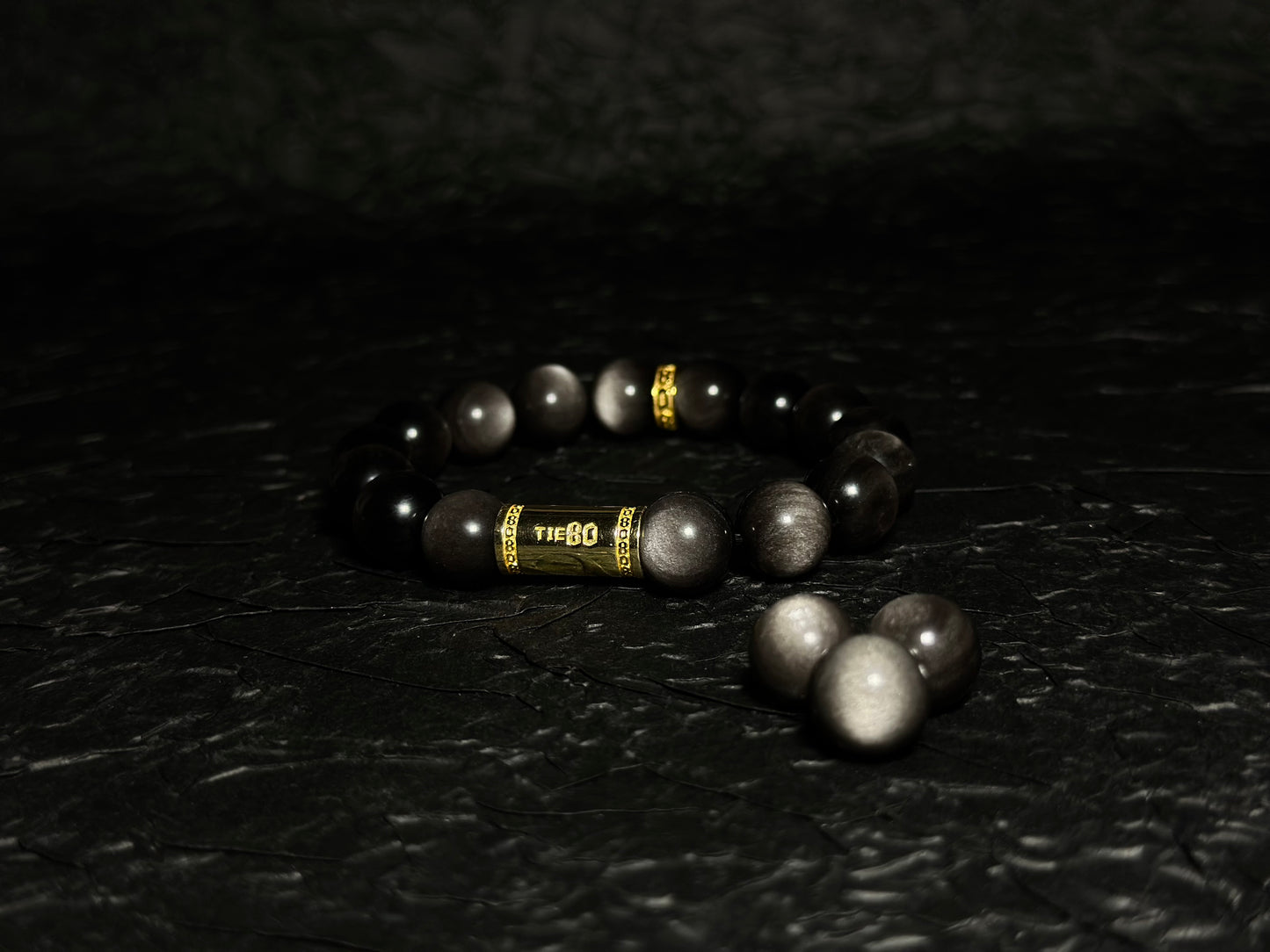 Silver Obsidian Energy Bracelet V1