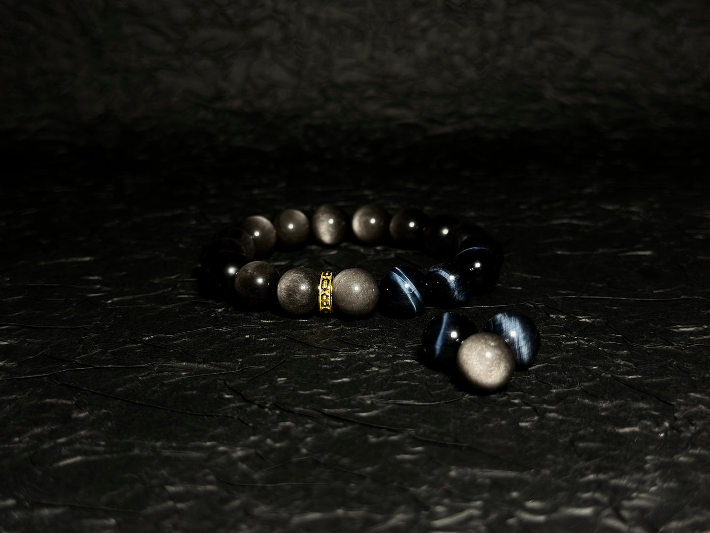 Silver Obsidian Energy Bracelet V9