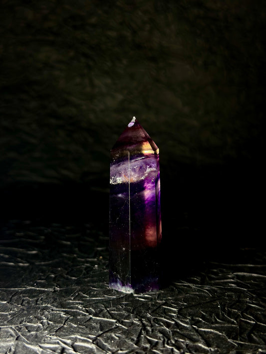 Purple Fluorite Energy Tower